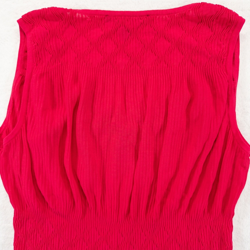 White House Black Market Top Womens Large Pink Smocked Peplum V-Neck Blouse - Picture 4 of 8
